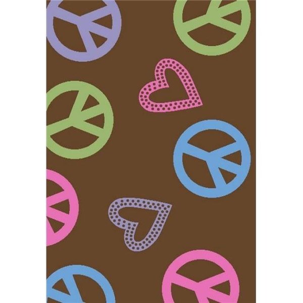 Concord Global Trading Concord Global 22885 5 x 7 ft. Alisa Peace & Polka Hearts - Brown 22885